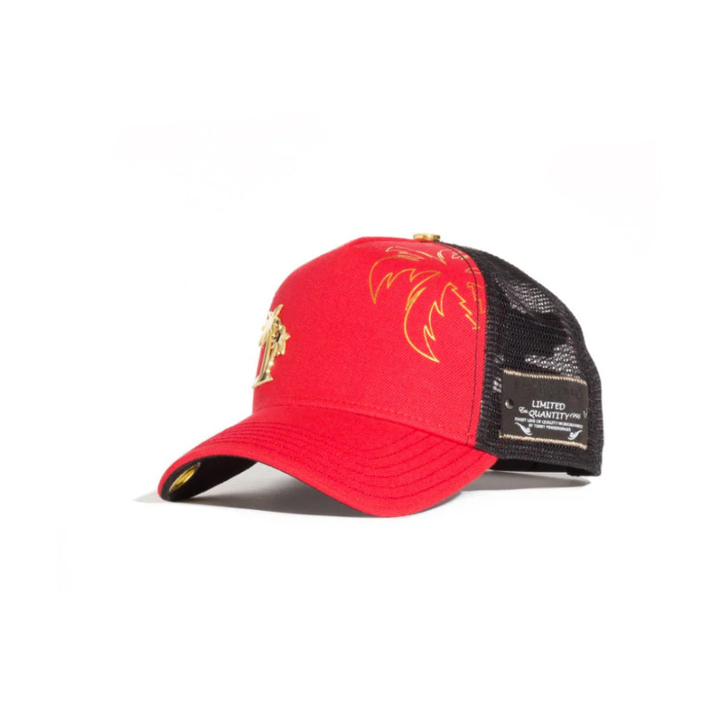 Red Monkey Palms 2.0 Trucker Cap - Red - قبعة